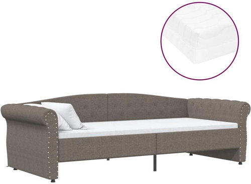 SHUMEE válenda s matrací a USB 90 × 200 cm, textil, taupe, 3080403 - Postel - Main image