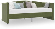 SHUMEE válenda s matrací a USB 90 × 200 cm, samet, tmavě zelená, 3080345 - Postel