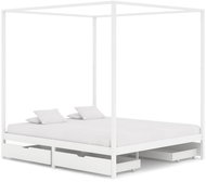 Shumee s nebesy 4 zásuvky bílý masivní borovice 180x200 cm, 3060449 - Postel