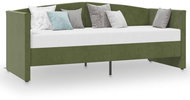 SHUMEE válenda s matrací a USB 90 × 200 cm, samet, tmavě zelená, 3080367 - Postel