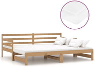 SHUMEE výsuvná válenda 2× (90 × 200) cm, masivní borovice, medově hnědá, 3083662 - Postel