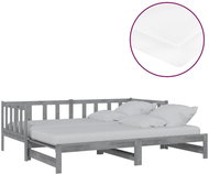 SHUMEE výsuvná válenda 2× (90 × 200) cm masivní borovice, šedá, 3083666 - Postel