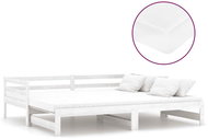 SHUMEE výsuvná válenda 2× (90 × 200) cm, masivní borovice, bílá, 3083655 - Postel
