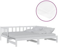 SHUMEE výsuvná válenda 2× (90 × 200) cm, masivní borovice, bílá, 3083665 - Postel