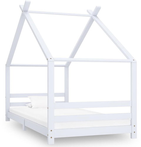 Shumee dětský bílý masivní borové dřevo 90×200 cm, 289612 - Bed - Main image
