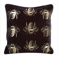 Eurofirany Pillowcase, Velvet with print, decorated with decorative border - Pillowcase