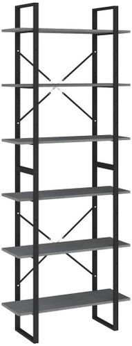 Shumee vysoký šedý 80×30×210 cm masivní borové dřevo, 806544 - Regál - Main image