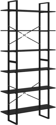 Shumee vysoký černý 100×30×210 cm dřevotříska, 806558 - Regál - Main image