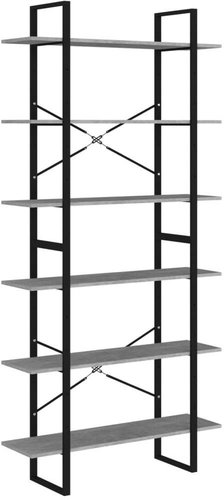 Shumee vysoký betonově šedý 100×30×210 cm dřevotříska, 806561 - Regál - Main image