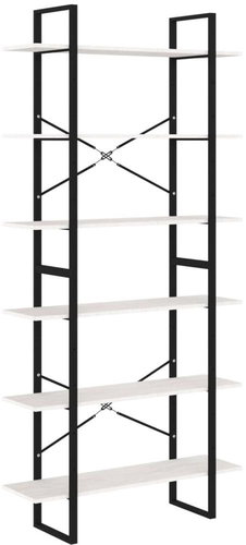 Shumee vysoký bílý 100×30×210 cm masivní borové dřevo, 806563 - Regál - Main image