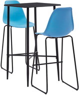 3-piece bar set plastic blue 279927 - Bar Set