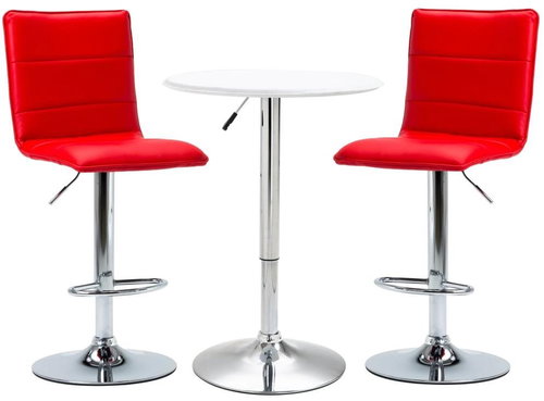 3-piece bar set faux leather white 279620 - Bar Set - Main image