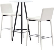 3-piece bar set faux leather white 279774 - Bar Set