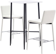 3-piece bar set faux leather white 279986 - Bar Set