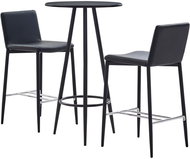 3-piece bar set faux leather black 279726 - Bar Set