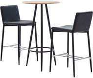 3-piece bar set faux leather black 279818 - Bar Set