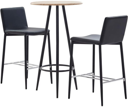 3-piece bar set faux leather black 279818 - Bar Set - Main image