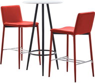 3-piece bar set faux leather red 279780 - Bar Set