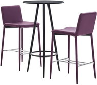 3-piece bar set faux leather purple 279742 - Bar Set