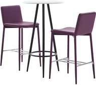 3-piece bar set faux leather purple 279788 - Bar Set
