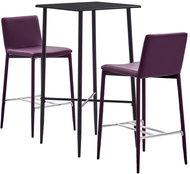 3-piece bar set faux leather purple 279949 - Bar Set
