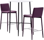 3-piece bar set faux leather purple 3050000 - Bar Set