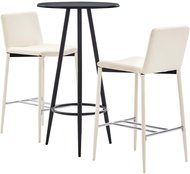 3-piece bar set faux leather cream 279730 - Bar Set