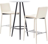 3-piece bar set faux leather cream 279776 - Bar Set