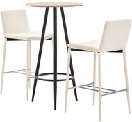 3-piece bar set faux leather cream 279822 - Bar Set