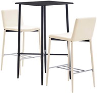 3-piece bar set faux leather cream 279937 - Bar Set