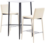 3-piece bar set faux leather cream 279988 - Bar Set