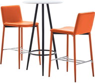 3-piece bar set faux leather orange 279786 - Bar Set