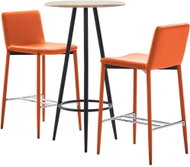 3-piece bar set faux leather orange 279832 - Bar Set