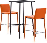 3-piece bar set faux leather orange 279947 - Bar Set
