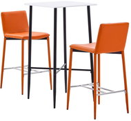 3-piece bar set faux leather orange 279998 - Bar Set