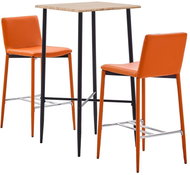 3-piece bar set faux leather orange 3050049 - Bar Set
