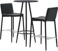 3-piece bar set faux leather gray 279732 - Bar Set
