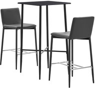 3-piece bar set faux leather gray 279939 - Bar Set