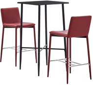 3-piece bar set faux leather burgundy 279943 - Bar Set
