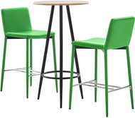 3-piece bar set faux leather green 279836 - Bar Set