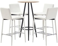 5-piece bar set faux leather white 279821 - Bar Set