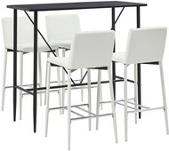 5-piece bar set faux leather white 279858 - Bar Set