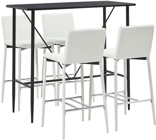 5-piece bar set faux leather white 279858 - Bar Set - Main image