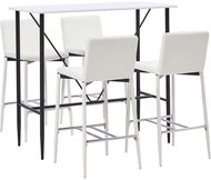 5-piece bar set faux leather white 279881 - Bar Set