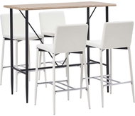 5-piece bar set faux leather white 279904 - Bar Set