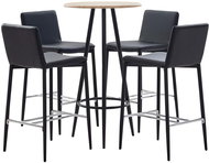 5-piece bar set faux leather black 279819 - Bar Set