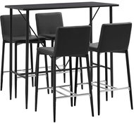 5-piece bar set faux leather black 279857 - Bar Set