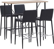5-piece bar set faux leather black 279903 - Bar Set