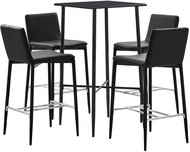 5-piece bar set faux leather black 279934 - Bar Set
