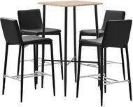 5-piece bar set faux leather black 3050036 - Bar Set